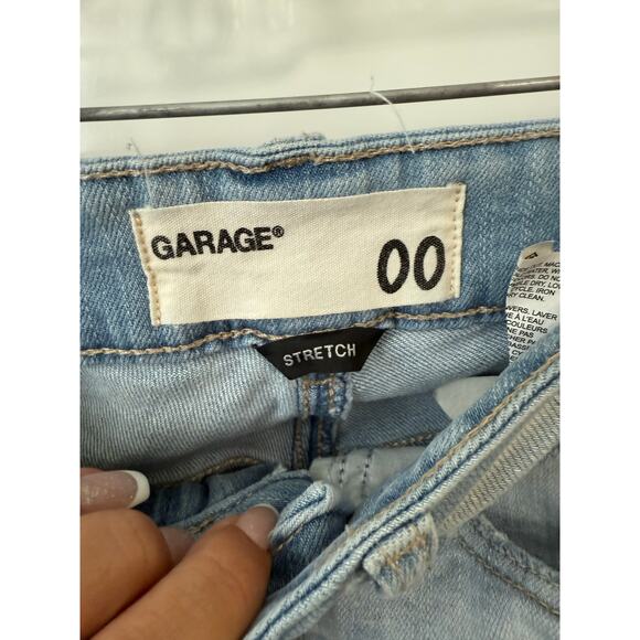 Garage Stretch Distressed Jeans Light Wash Size 00 - Picture 4 of 5